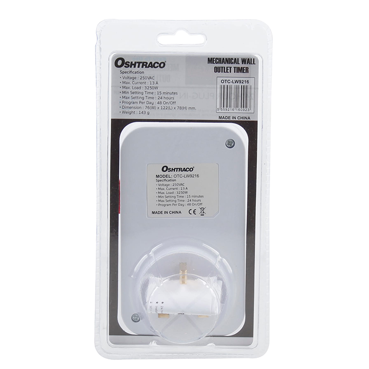 Oshtraco | Mechanical Wall Outlet Timer