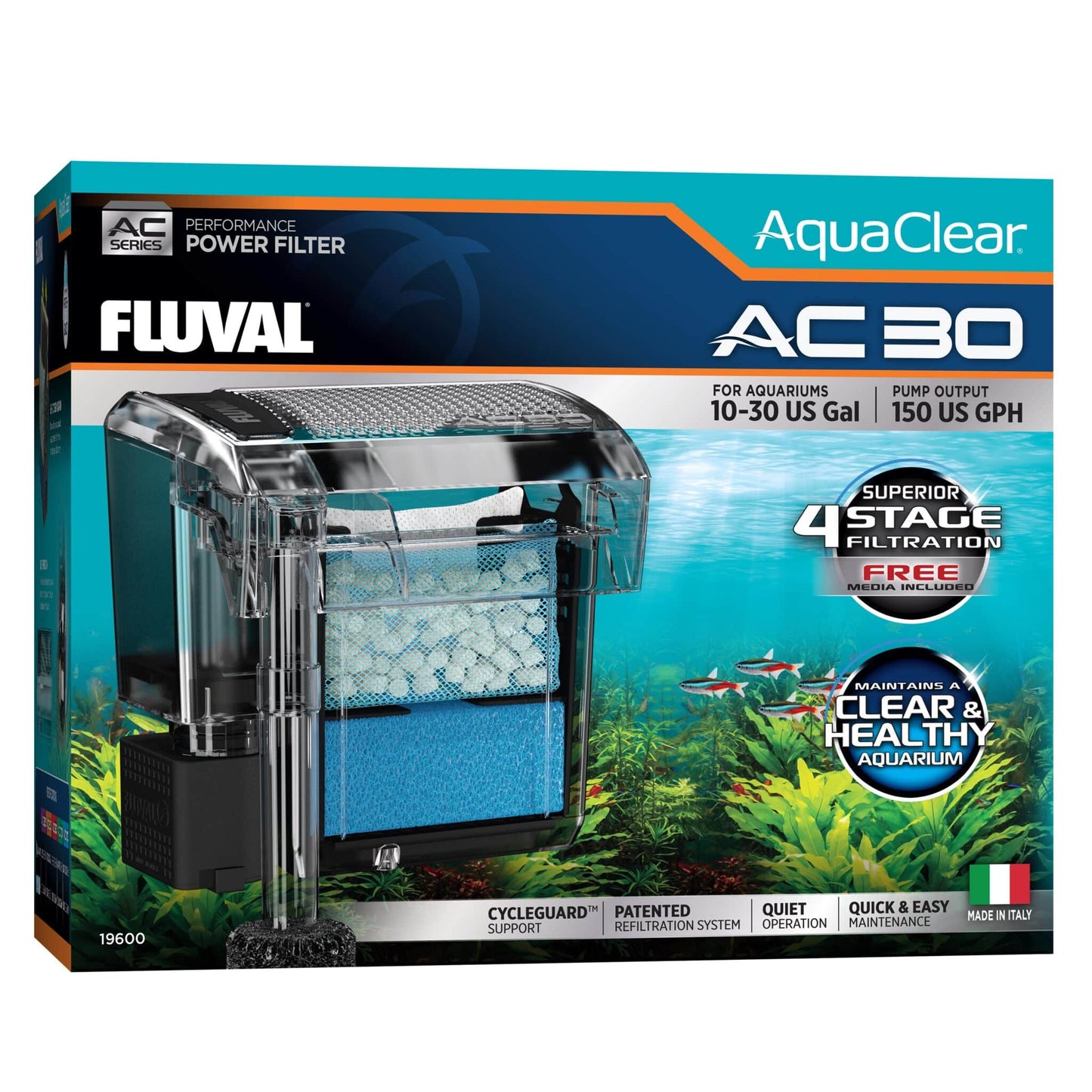 Fluval AC30 Power Filter, 10-30 US Gal / 38-114 L