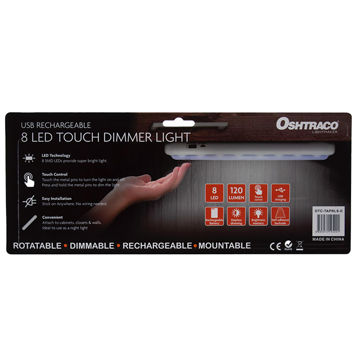 Oshtraco | 8 LED Touch Dimmer Light USB Recharge